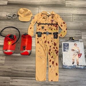 Kids Beige Bug Exterminator Costume with Backpack Accessories